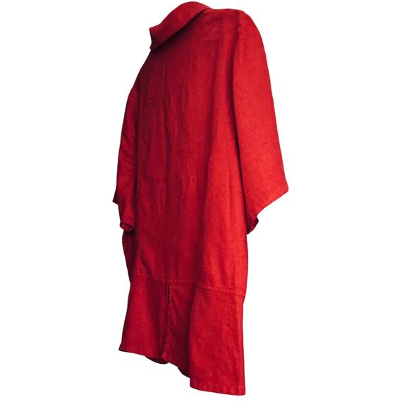 STUDIO EASE WOMAN SHORT SLV, BUTTON, TAILORED BLAZER - TOP, WOMENS, 20W-DARK RED - Picture 5 of 12